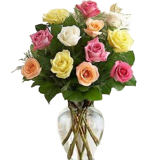 15 multi-colored roses | Flower Delivery Kirov