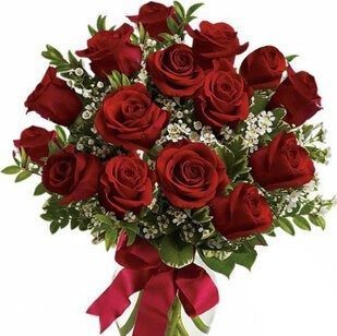 15 red roses with greenery | Flower Delivery Kirov